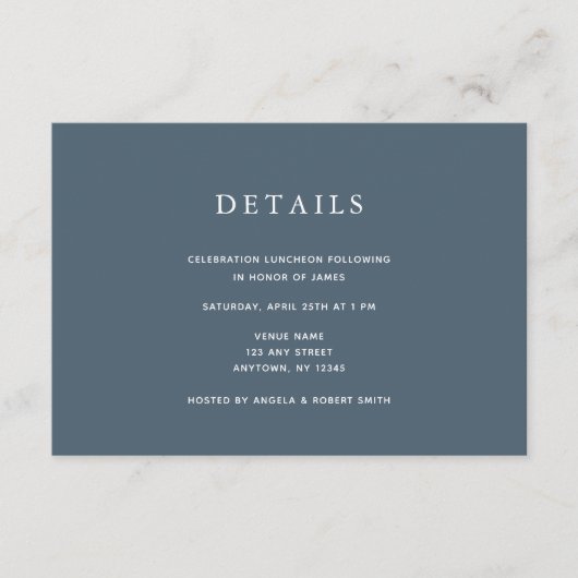 Carte de détails Marine Blue & Gold Bar Mitzvah (Devant)