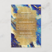 Carte de détails Marine Blue Gold pour Faire-part (Devant)