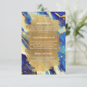 Carte de détails Marine Blue Gold pour Faire-part (Debout devant)