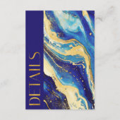 Carte de détails Marine Blue Gold pour Faire-part (Dos)