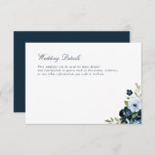 carte de détails marine et bleu clair du mariage (Devant / Derrière)