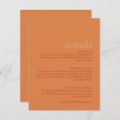 Carte de détails minimaliste de rouille moderne (Devant / Derrière)