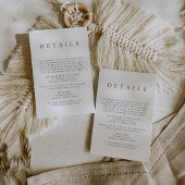 Carte de détails minimaliste du Mariage