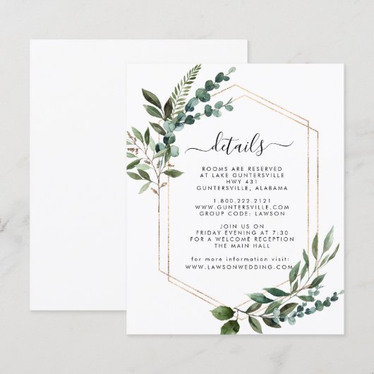 Carte de détails moderne (Devant / Derrière)