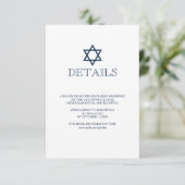 Carte de détails Navy Blue Bar Mitzvah (Debout devant)
