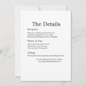 Carte de détails photo minimaliste moderne (Dos)