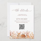 Carte de détails pour la Baby Shower Florale de l' (Devant)