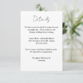 Carte de détails pour tout mariage (Debout devant)