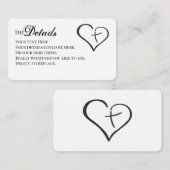 Carte de détails religieux Black Crossed Heart (Devant / Derrière)