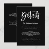 Carte de détails | Script noir solide (Devant / Derrière)