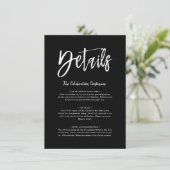 Carte de détails | Script noir solide (Debout devant)