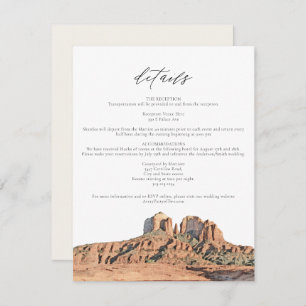 Carte de détails SEDONA Watercolor Desert Arizona