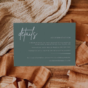 Carte de détails simple pour invitation de mariage