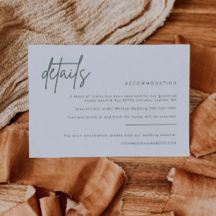 Carte de détails simple pour invitation de mariage