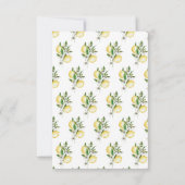 Carte de détails sur l'aquarelle florale de citron (Dos)