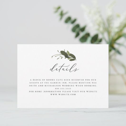 Carte de détails Wild et Green (Debout devant)