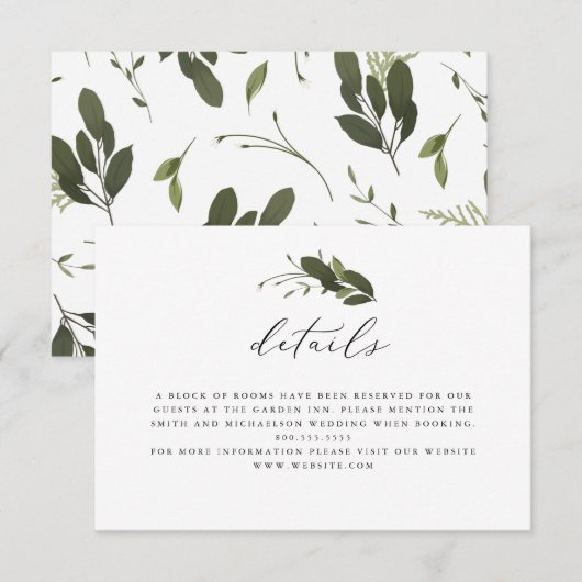 Carte de détails Wild et Green (Devant / Derrière)