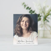 Carte de deuil pour photo funéraire du Merci budgé (Debout devant)