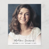 Carte de deuil pour photo funéraire du Merci budgé (Devant)