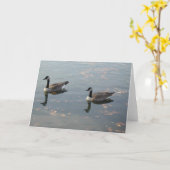 Carte de deux oies (Fleur jaune)