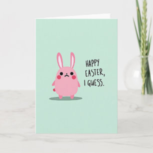 Carte de devinette de Pâques Lapin Rose