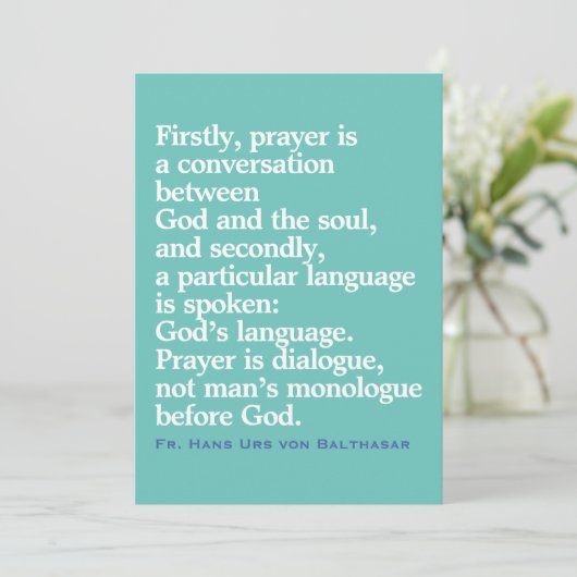 Carte de devis catholique (Debout devant)