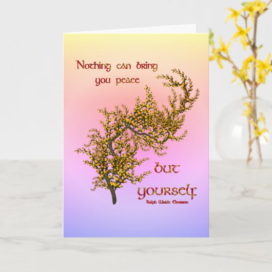 Carte de devis de paix intérieure Inspirational Fl (Fleur jaune)