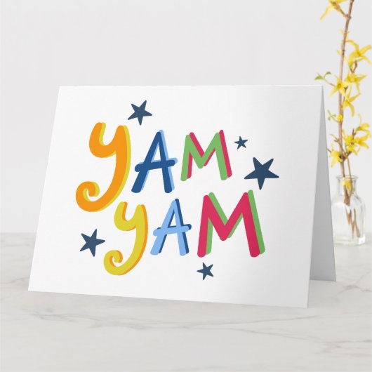 Carte de devis de pays noir Yam Yam (Fleur jaune)