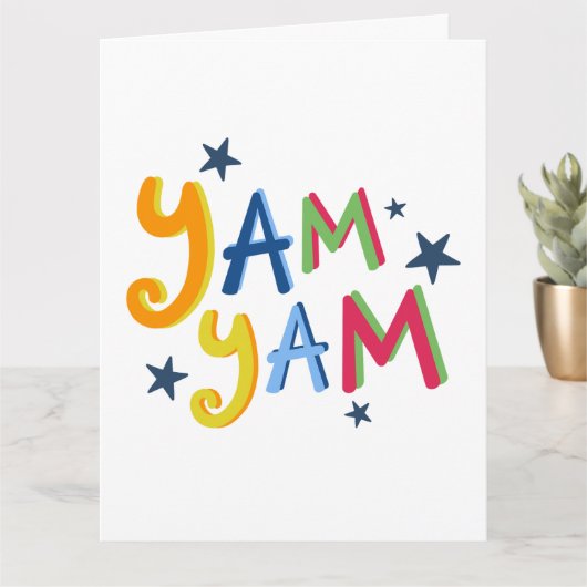 Carte de devis de pays noir Yam Yam (Petite plante)