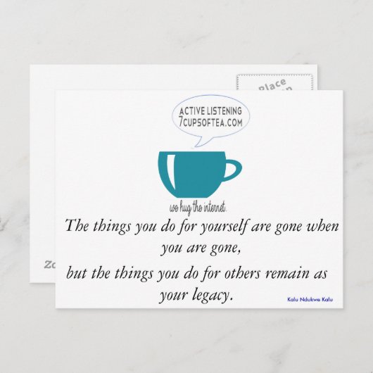 Carte de devis Inspiration | 7 Tasses De Thé (#2) (Devant / Derrière)