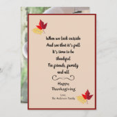 Carte de devis photo Bon thanksgiving automne (Devant / Derrière)