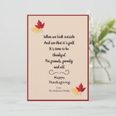 Carte de devis photo Bon thanksgiving automne (Debout devant)