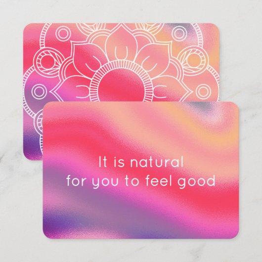 Carte de devis rose Abstraite pour se sentir bien (Devant / Derrière)