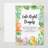 Carte de Diapeurs de nuit Baby shower Dinosaur (Devant / Derrière)