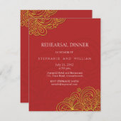 Carte de dîner asiatique Vintage de répétition (Devant / Derrière)