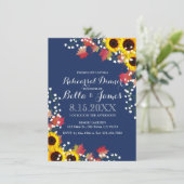 Carte de dîner de la Marine Blue Sunflower (Debout devant)