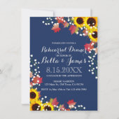 Carte de dîner de la Marine Blue Sunflower (Devant)