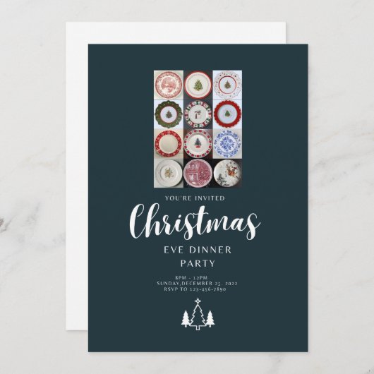 Carte de dîner de la veille de Noël (Devant / Derrière)