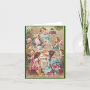 Carte de dîner de Noël vintage