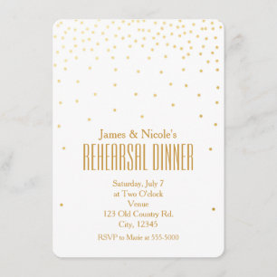 Carte de dîner de répétition à points de confettis