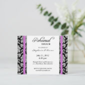Carte de dîner de répétition de damas violet (Debout devant)