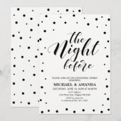 Carte de dîner de répétition de mariage à typograp (Devant / Derrière)
