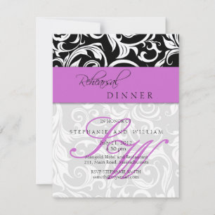 Carte de dîner de répétition de monogramme à spira