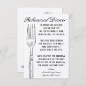 Carte de dîner de répétition personnalisable (Devant / Derrière)