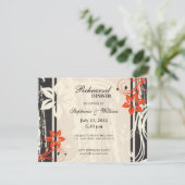 Carte de dîner de répétition Red Swirl en noir (Debout devant)