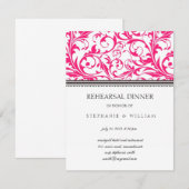 Carte de dîner de répétition rose (Devant / Derrière)