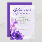 Carte de Dîner de Répétition Rose Violet (Devant / Derrière)