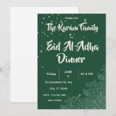 Carte de dîner vert de l'Aïd al-Adha (Devant / Derrière)