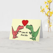 Carte de dinosaure AT- Amour à la première bouchée (Fleur jaune)