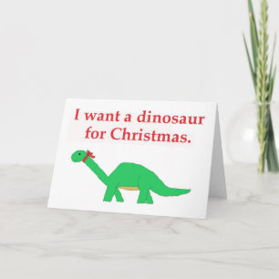 Carte de dinosaure de Noël